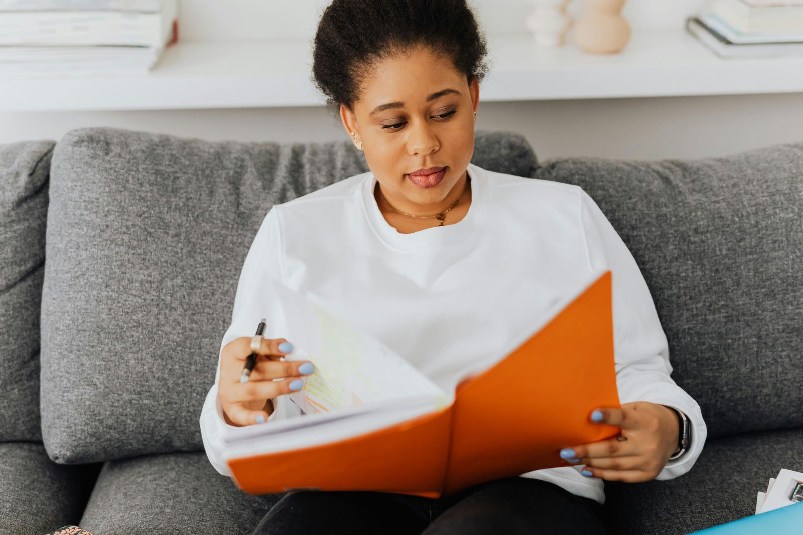 Woman Reads Anxiety Calming Scripture