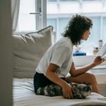 Woman Reads Anxiety Calming Scripture