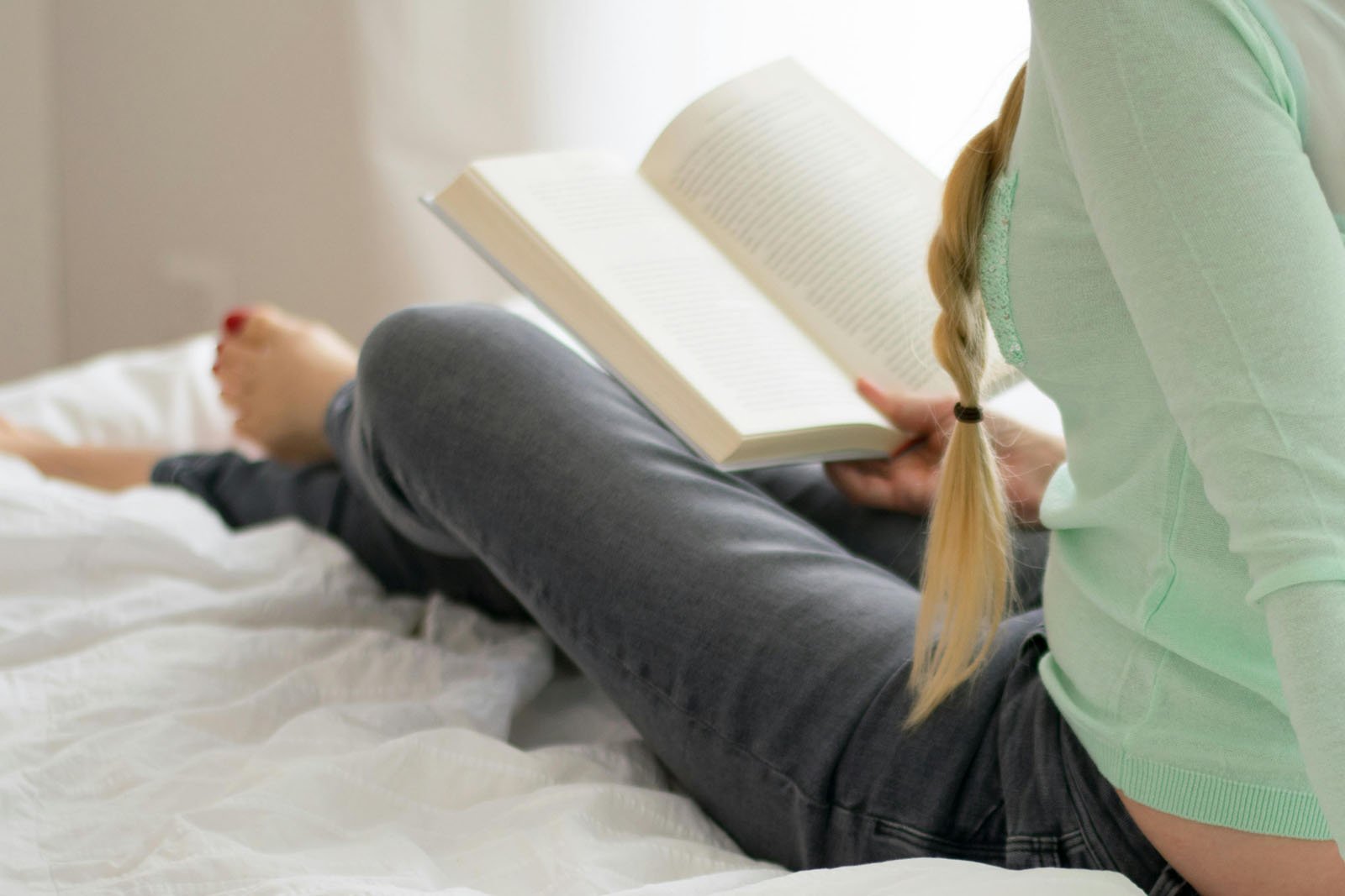 Woman Reads Anxiety Calming Scripture