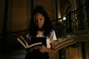 Woman Reads Anxiety Calming Scripture