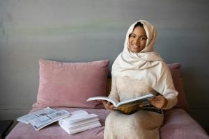 Woman Reads Anxiety Calming Scripture