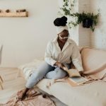 Woman Reads Anxiety Calming Scripture
