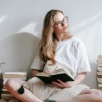 Woman Reads Anxiety Calming Scripture