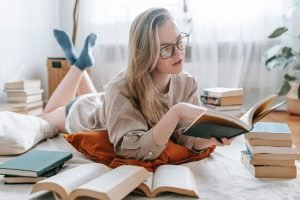 Woman Reads Anxiety Calming Scripture