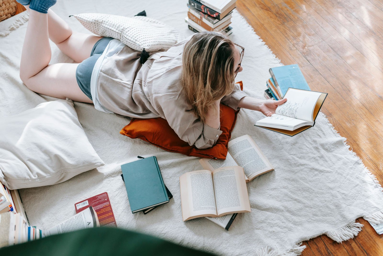 Woman Reads Anxiety Calming Scripture