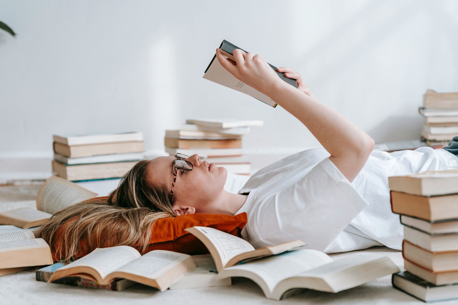 Woman Reads Anxiety Calming Scripture